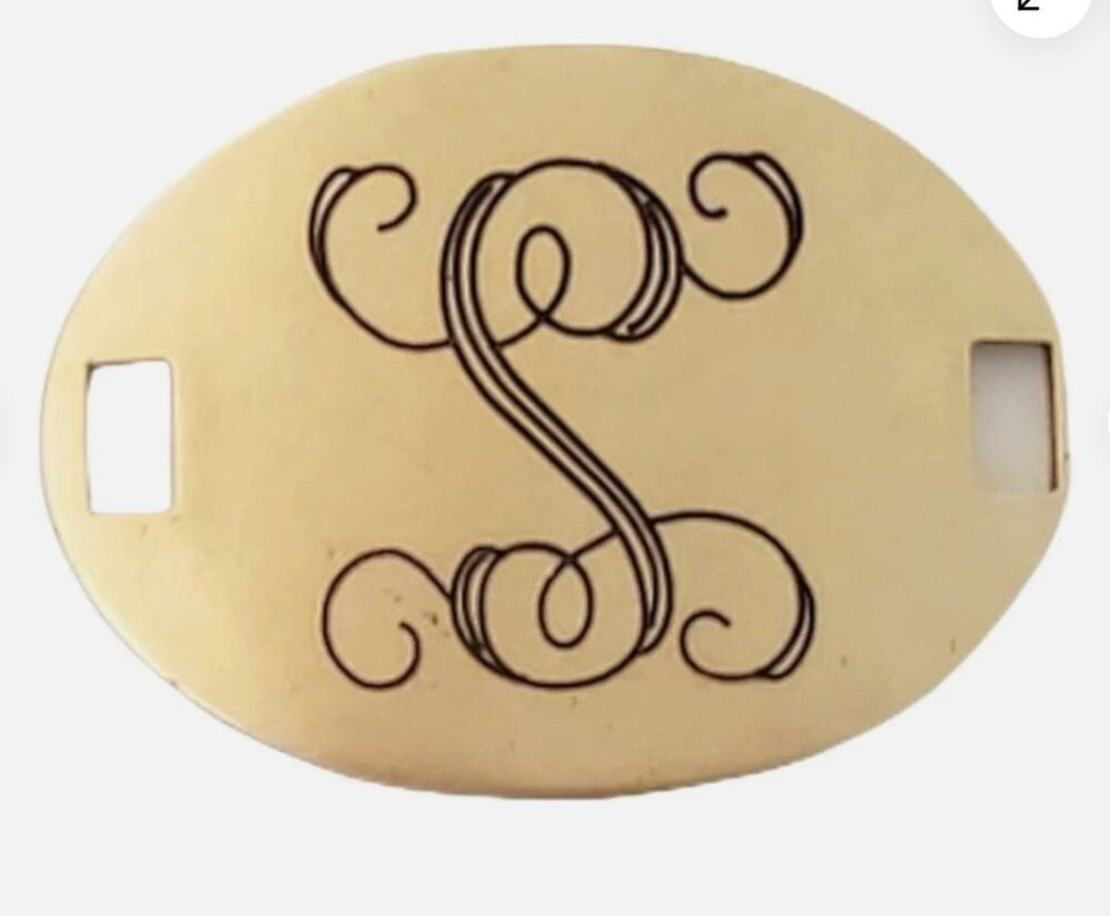 “S” Beaucoup Designs Jewelry The Laiton Collection Brass Initial Letter Charm